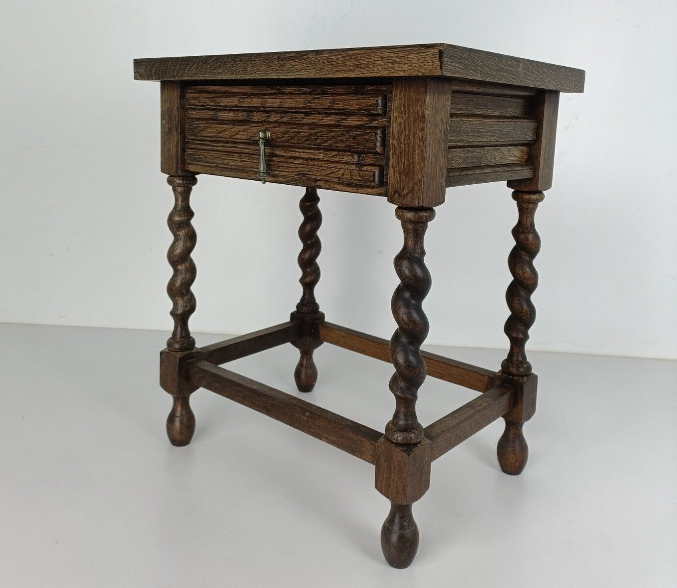 Barley Twist Wooden Side Table Desk Barn Country Style Mid Century Stunning Ra photo Furniture
