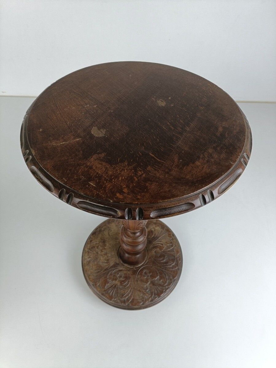Hand Carved Wooden Pedestal Plant Stand Bonsai Stand Side Table Ornate Barn Styl photo 323.0
