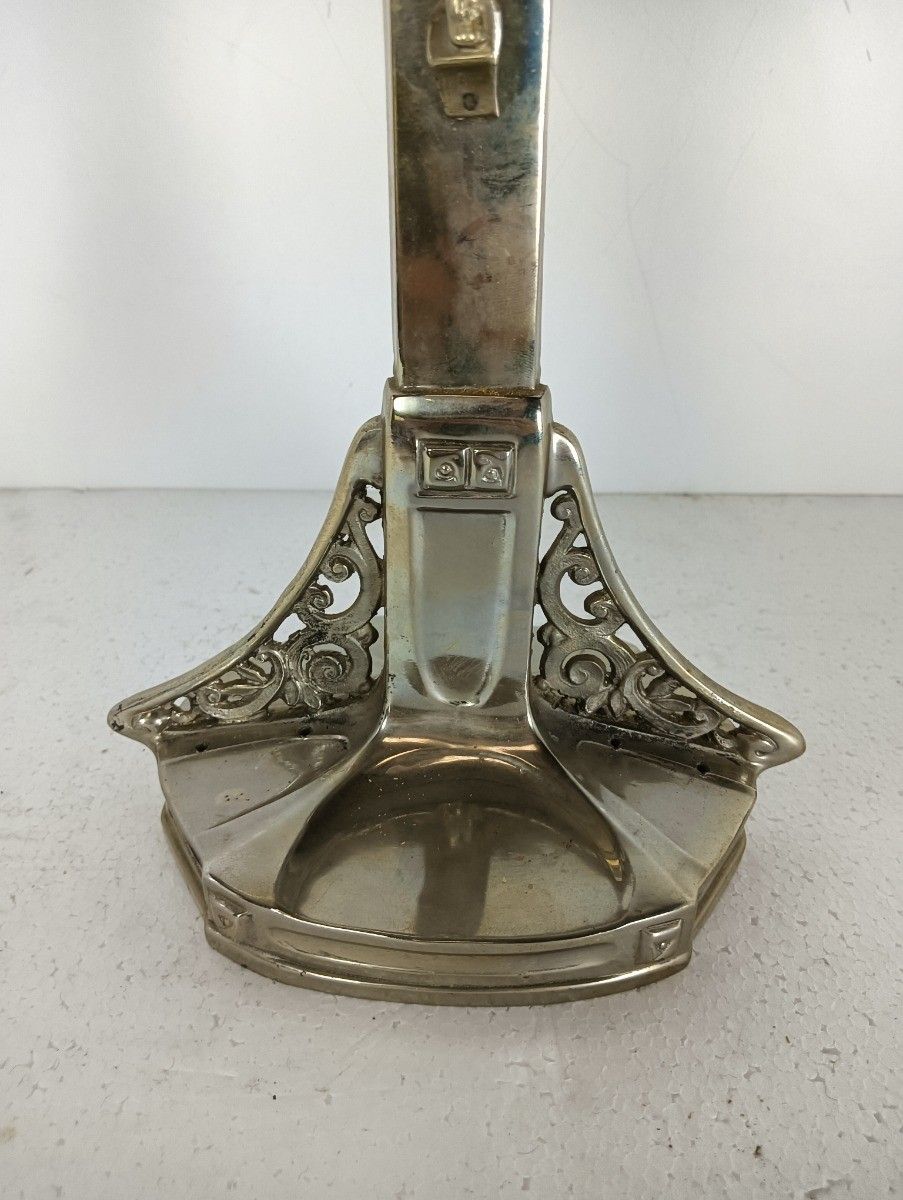 Vintage Standing Table Crucifix Cross Spelter Faux Brass Crucifixion Jmpc Belgiu photo Art