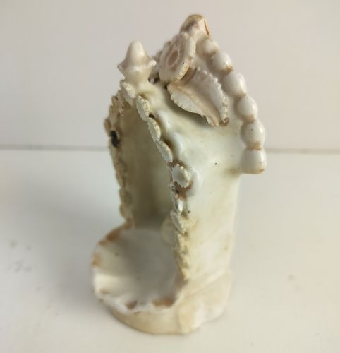 Antique Rare Standing Holy Water Font Vessel Our Lady Madonna Virgin Mary Bisque photo Art