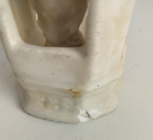 photo furniture Antique Rare Standing Holy Water Font Vessel Our Lady Madonna Virgin Mary Bisque
