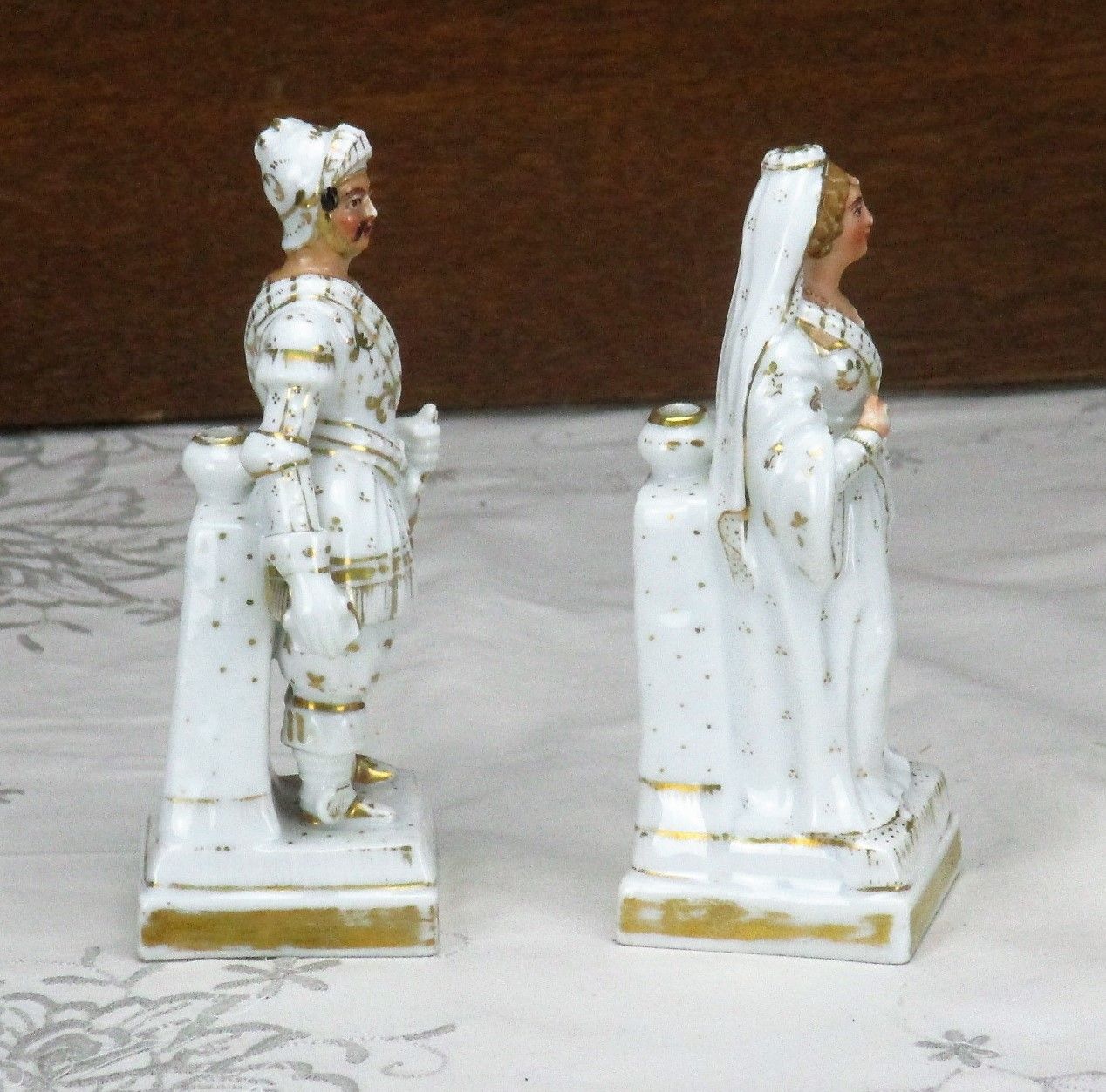 Gorgeous 1900 Vieux Paris / Bruxelles Porcelain Figurines Soldier Lady Marquise photo 112.0