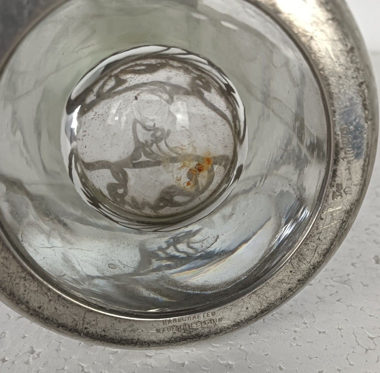 Art Deco Vase Glass Etain Tin Belgium Marked Potstainiers Beautiful photo buy