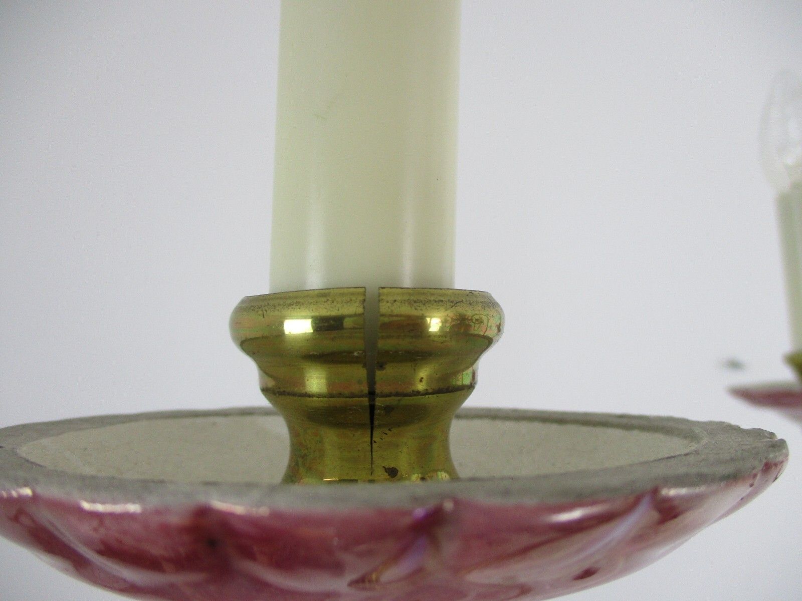 photo furniture Chandelier 5 Arms Lights Ceramic Porcelain Ceramic Brass Italian Pink  Flowers