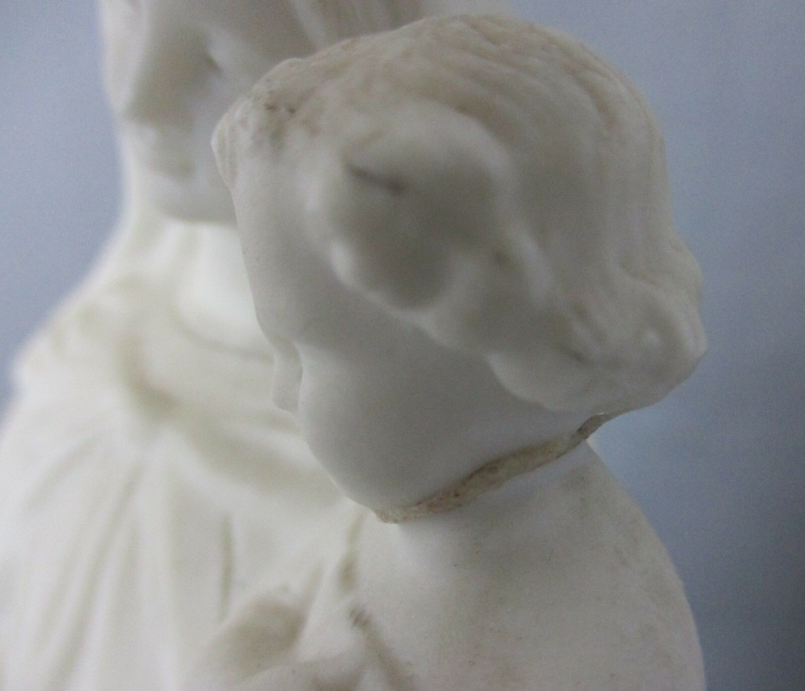 French Antique 1900 Bisque Statue Virgin Mary Our Lady Madonna Infant Jesus 9.8" photo for sale