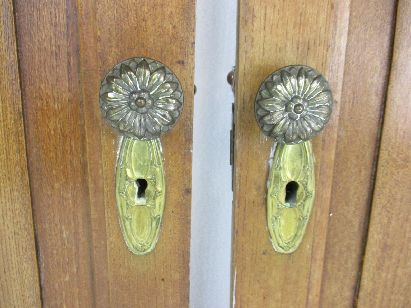 Pair Antique Hand Carved Wood Door Panels Reclaimed Architectural Trees photo Home Fixtures