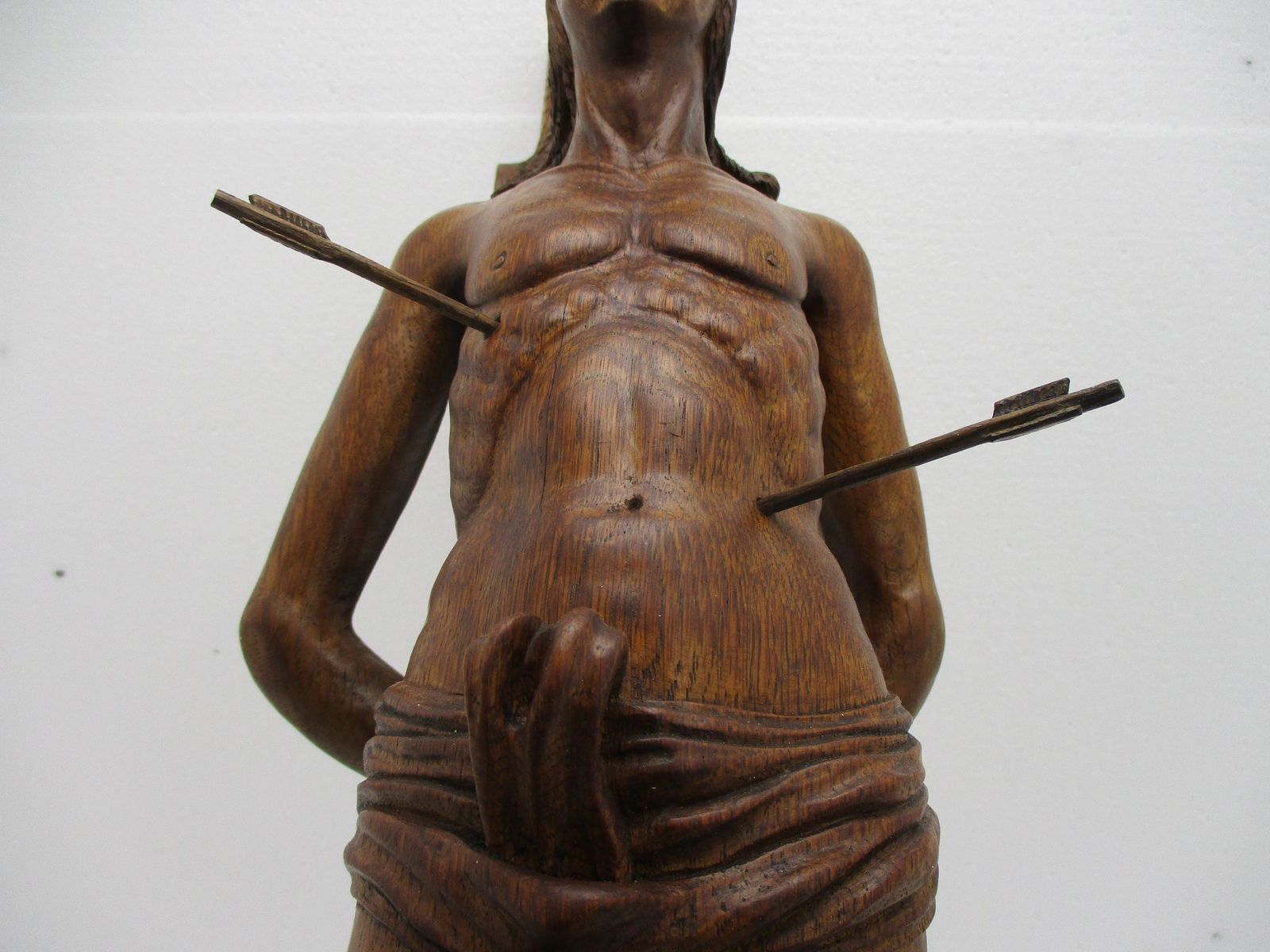 photo for sale L Hand Carved Wooden Statue Saint Sebastian Martyr Saint Sculpture Collector Wow