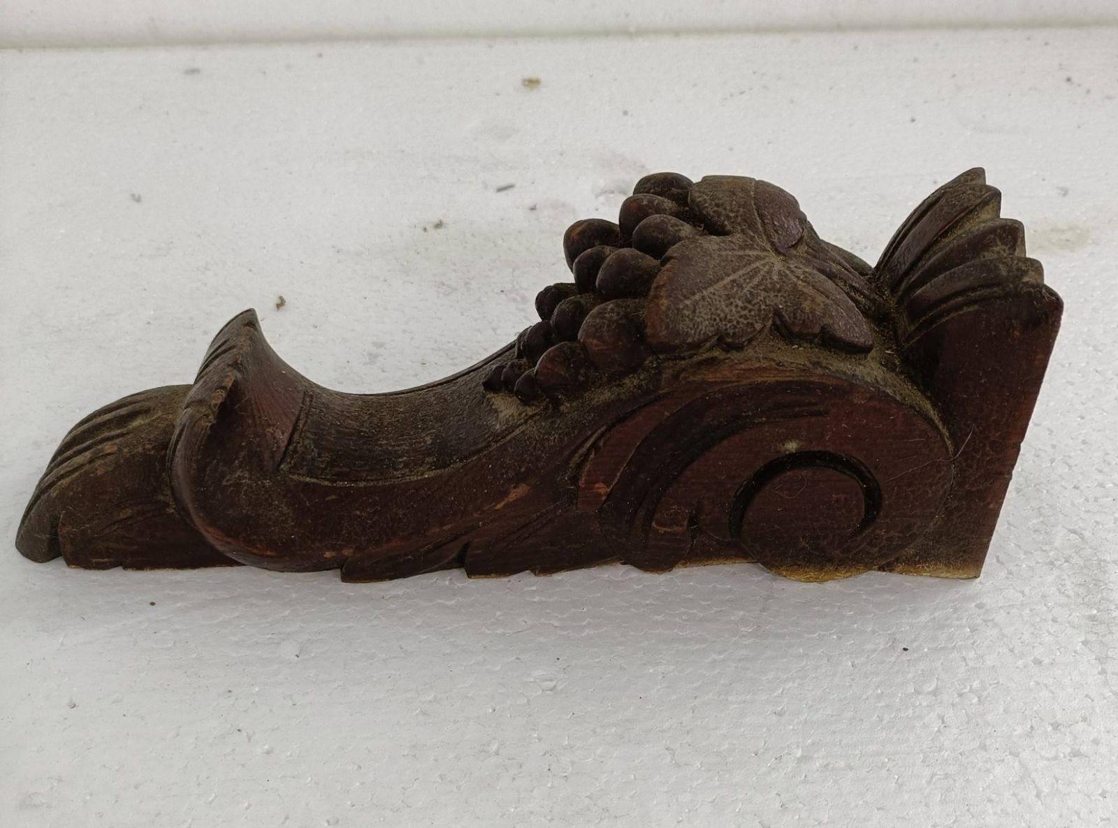 Antique French Carved Wood  Reclaimed Architectural Trim Pediment Salvage Finial photo Home Decor