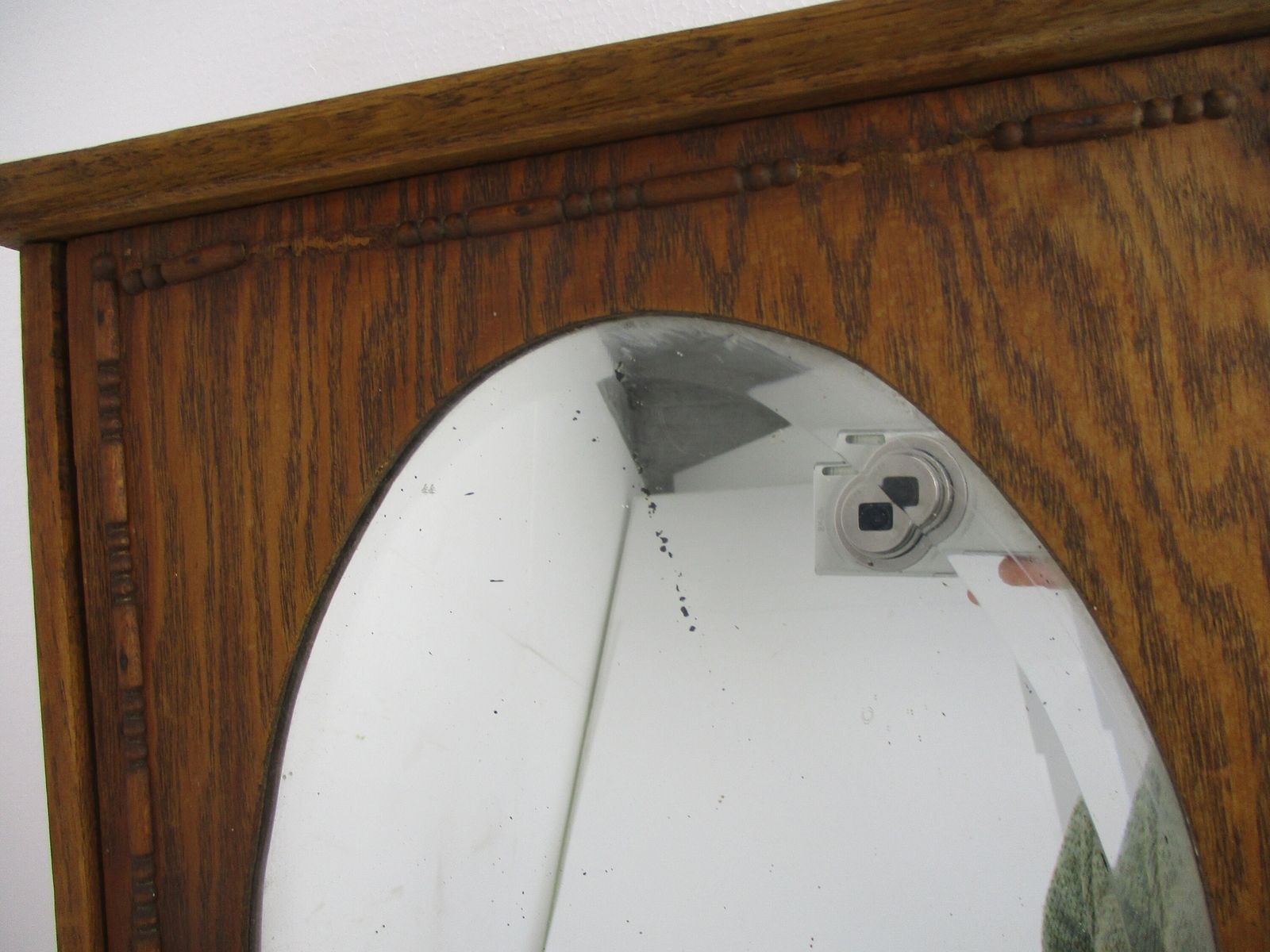 Kitchen Medicine Apothecary Wood Bathroom Cabinet Beveled Glass Wooden Hobnails photo Furniture