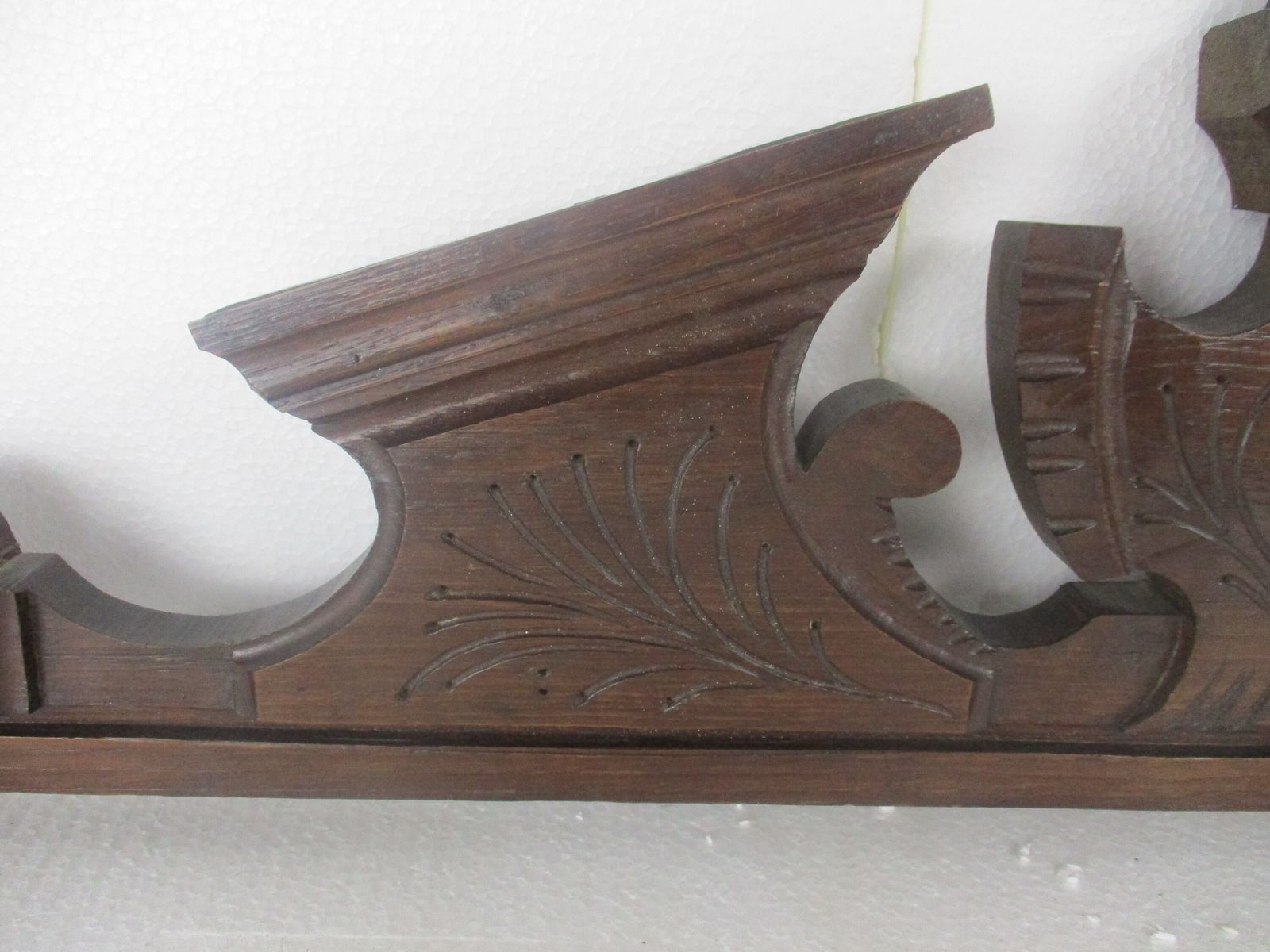Carved Wood Pediment Over Door Medallion Architectural Antique Reclaimed Wow photo for sale