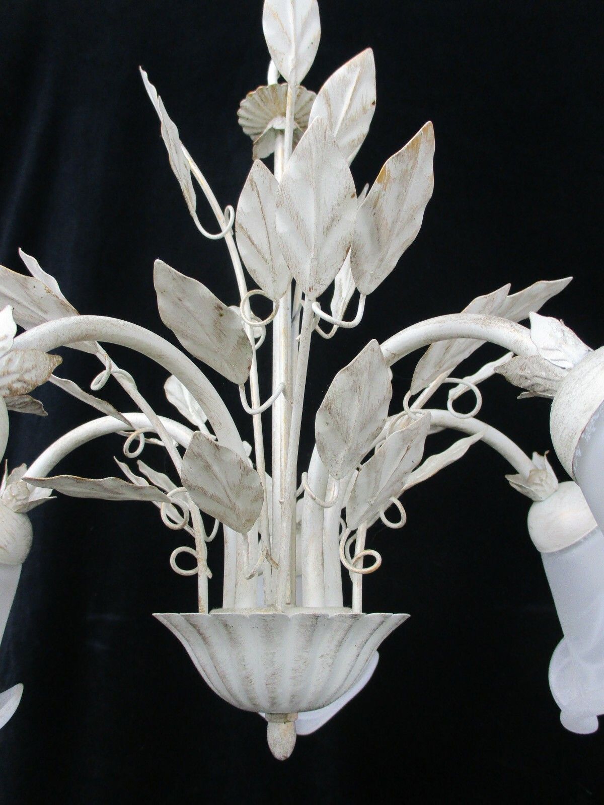 5  Arms Lights Chandelier Revival Empire Impressive Toleware Glass Tulip Shades photo Lighting
