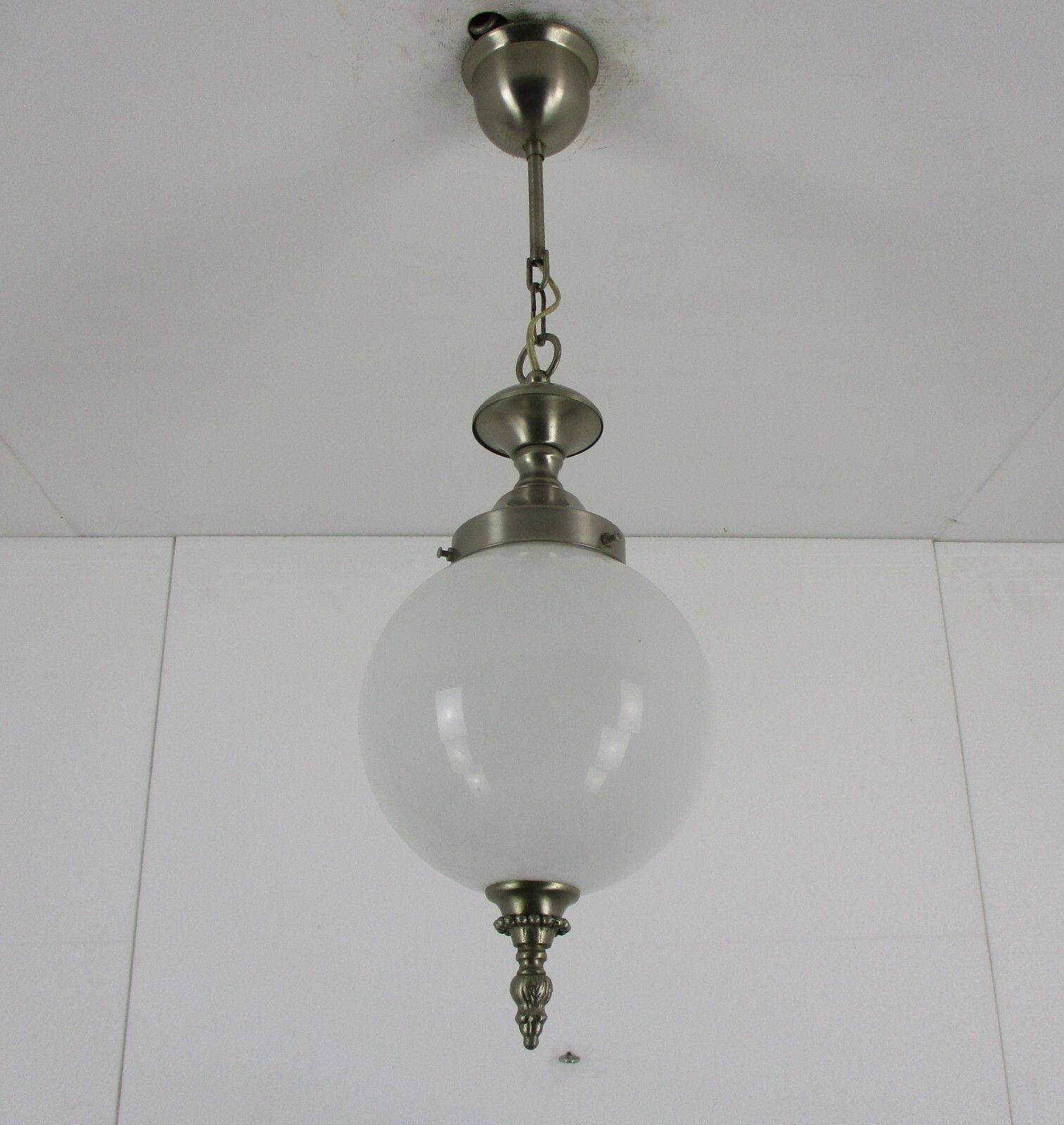 Chandelier Pendant Milk Glass  Opaline Atomic Mid Century Modern Modernist photo Lighting