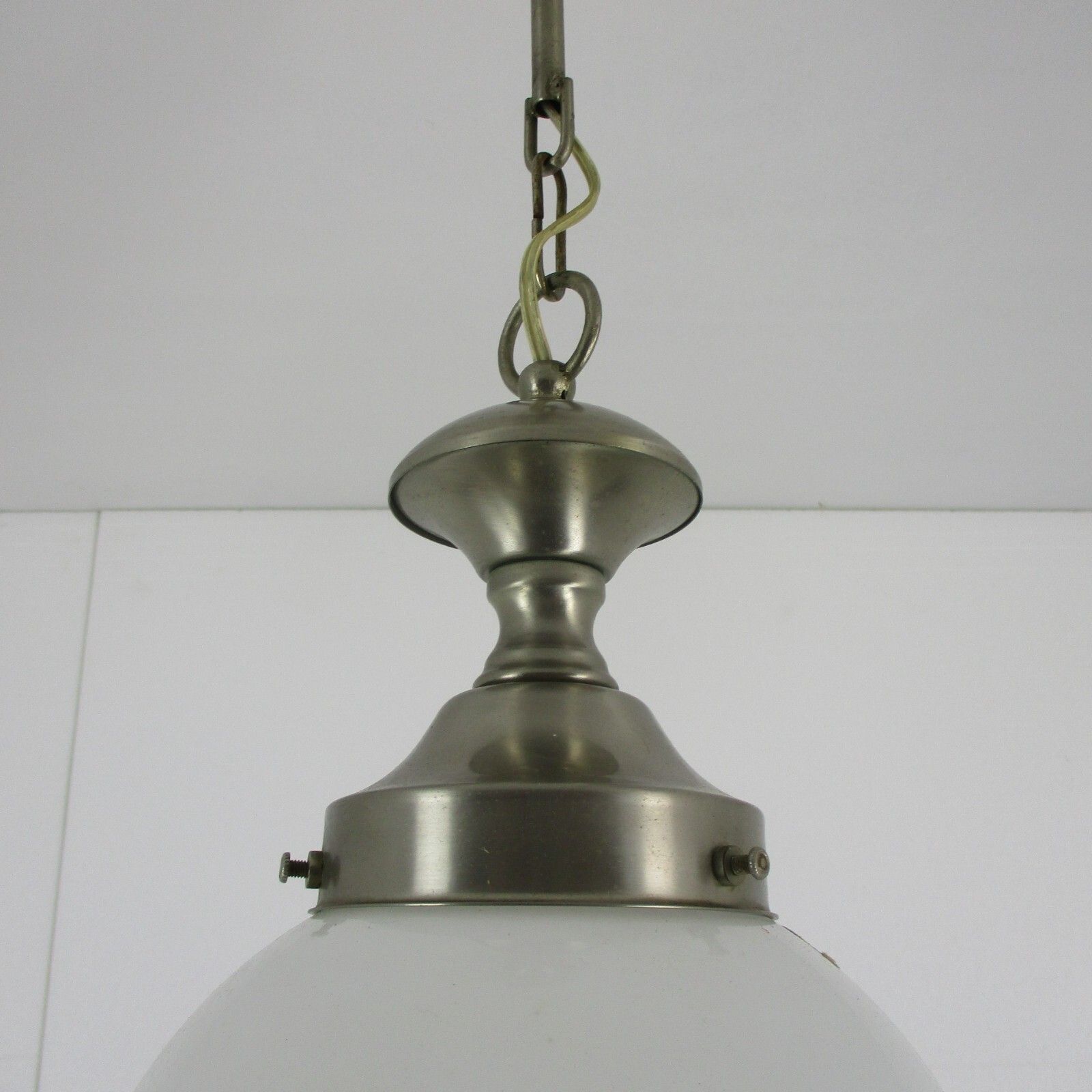 Chandelier Pendant Milk Glass  Opaline Atomic Mid Century Modern Modernist photo vinterior