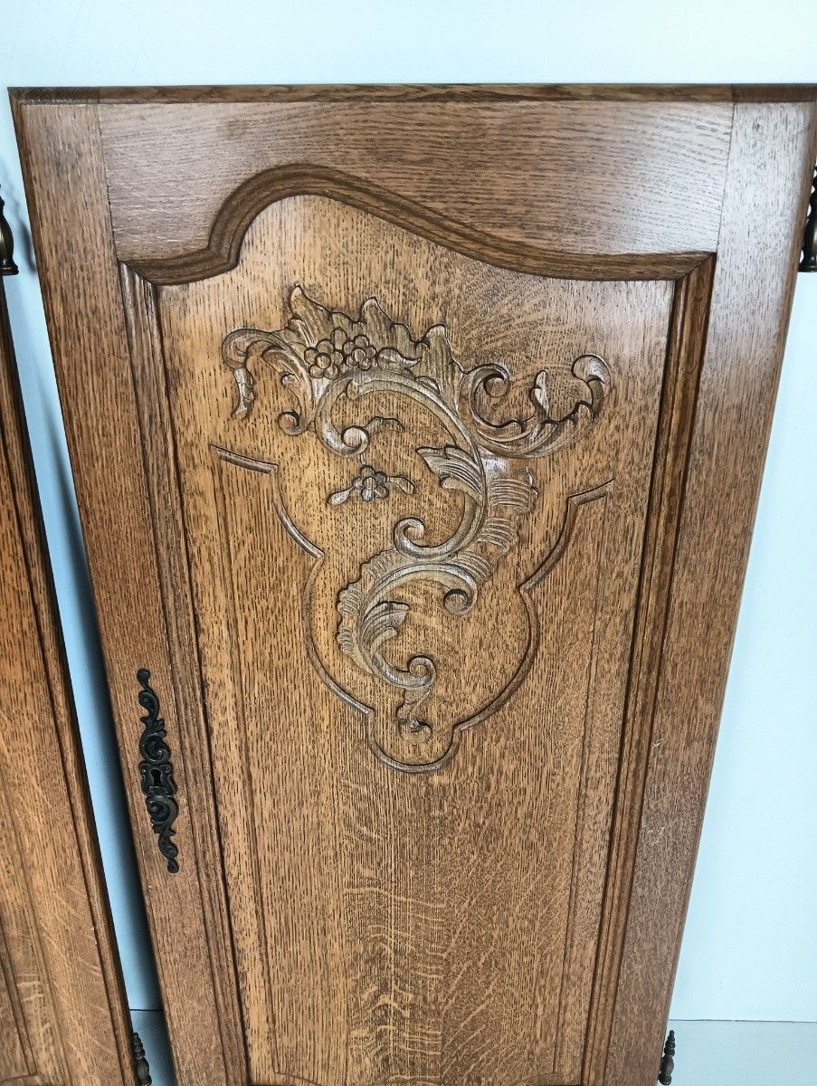 Couple Antique Hand Carved Wooden Door Panels Reclaimed Architectural Salvaged photo 162.0