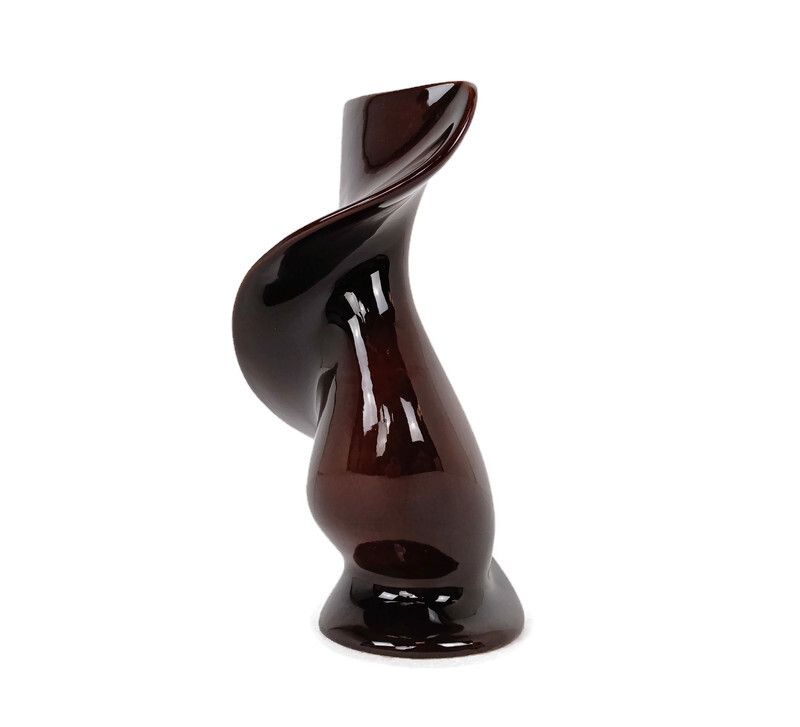 Occato  Gigante & Zambusi Post Modern Vase By Sicart Italy Space Age Twisted Bro