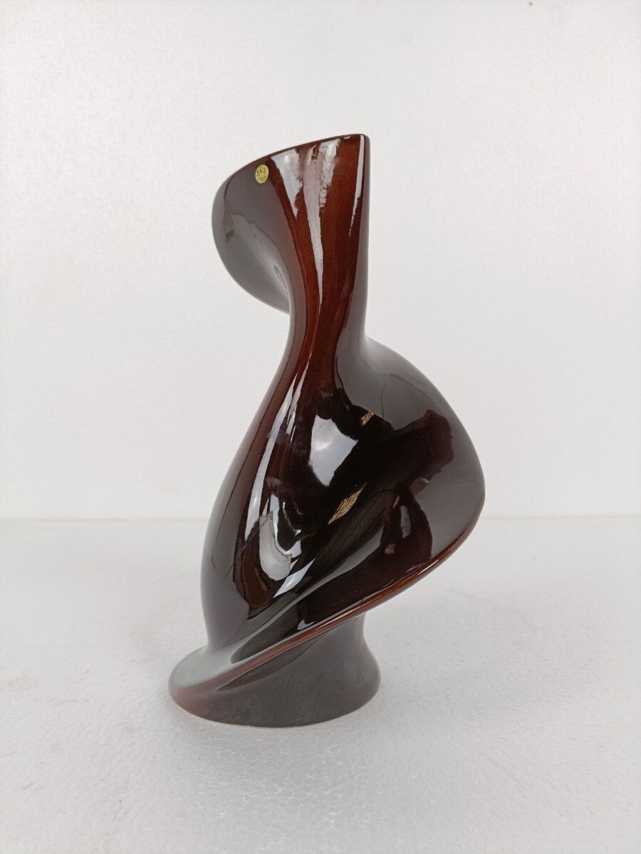 Occato  Gigante & Zambusi Post Modern Vase By Sicart Italy Space Age Twisted Bro photo buy