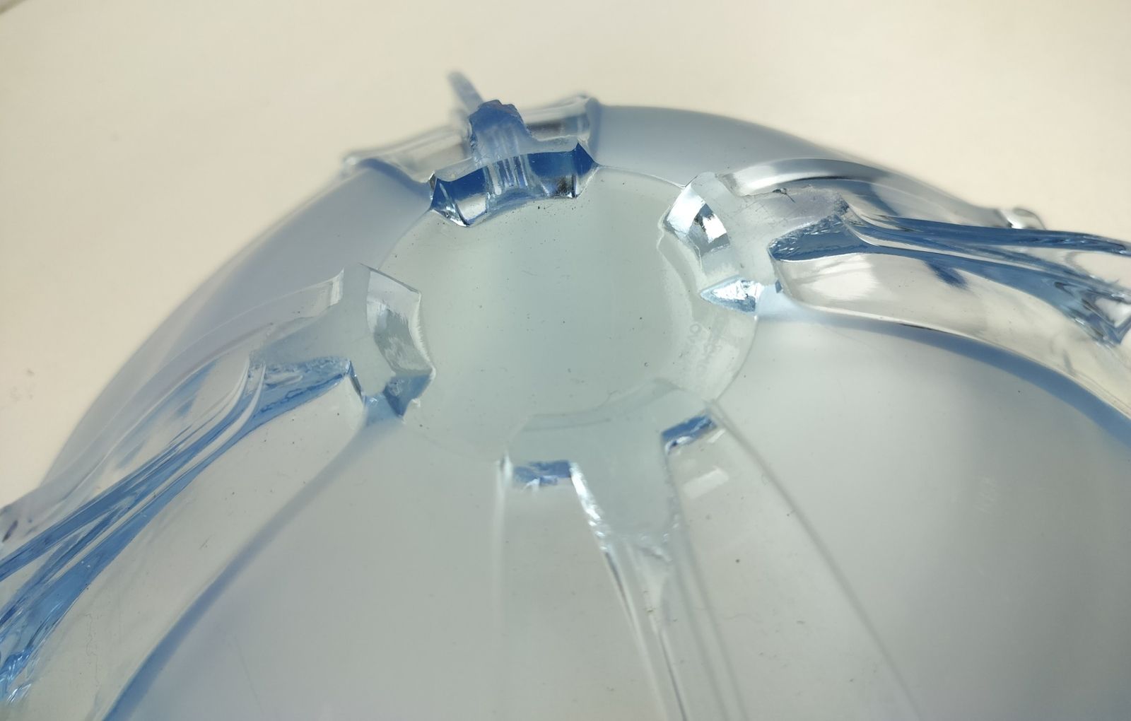 Gorgeous Art Deco Antique Art Depression Glass Rare Blue  Serving  Dish Bowl Col photo 121.0