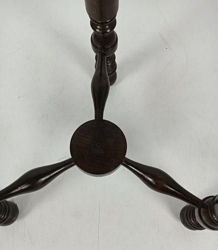 Vintage Wood Side Occasional Table Pedestal Plant Stand Two Tier Barn Country photo vintage