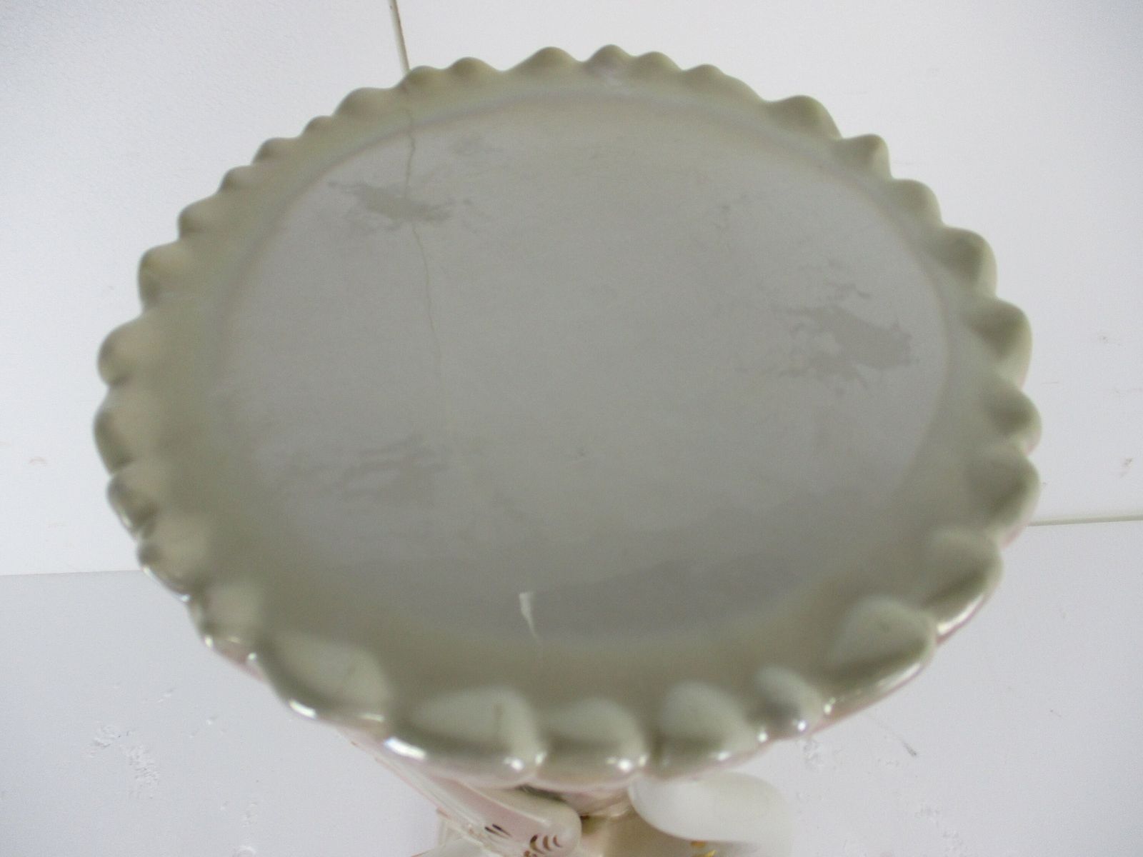 Italian Bassano Pedestal With Planter And  Flowers Italy Marked Lovely Porcelain photo 223.0