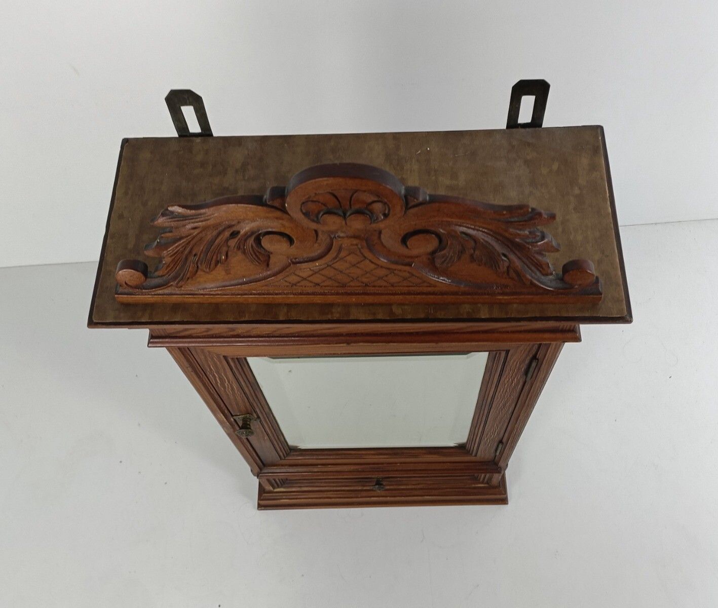Gorgeous Large Medicine Apothecary Cabinet Gorgeous Pediment Beveled Glass Mirro photo buy