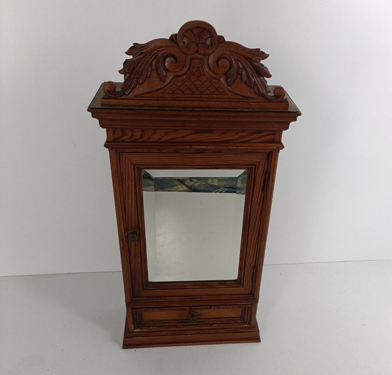 photo furniture Gorgeous Large Medicine Apothecary Cabinet Gorgeous Pediment Beveled Glass Mirro