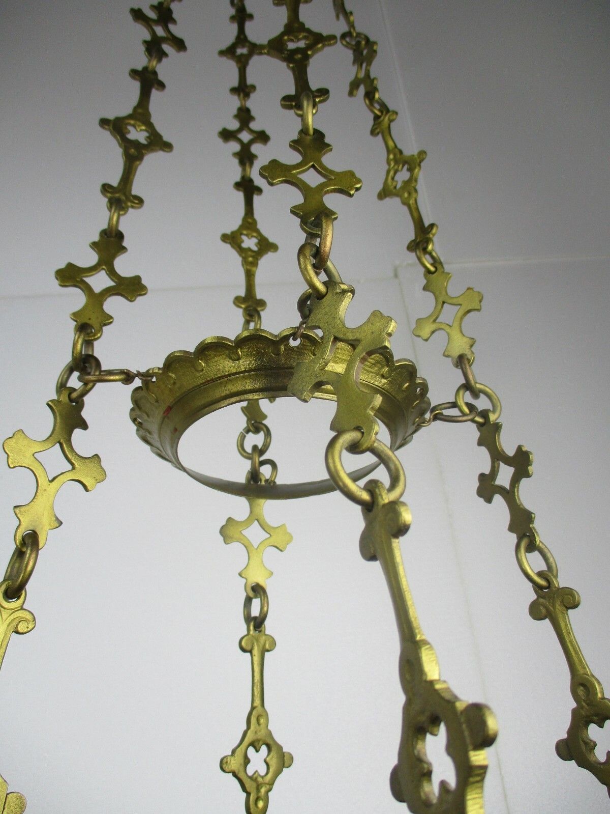 Gothic Castle Chandelier With Candles Bronze & Copper Not Electrified Antique photo vinterior