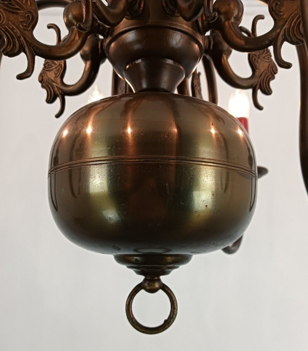Lighting Flemish Dutch  Chandelier 8 Arms Lights Brass  Heroic Eagles Vintage Farmhouse S photo