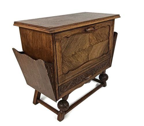 Antique Gorgeous Nightstand Cabinet With Side Compartments Exceptional Very Rare
