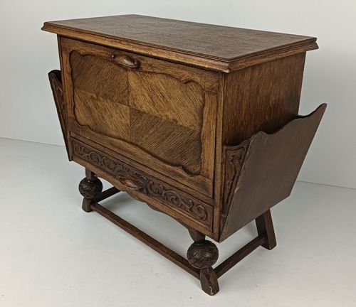 Antique Gorgeous Nightstand Cabinet With Side Compartments Exceptional Very Rare photo furniture
