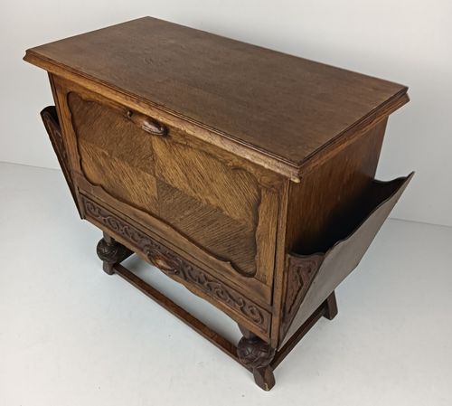 photo for sale Antique Gorgeous Nightstand Cabinet With Side Compartments Exceptional Very Rare