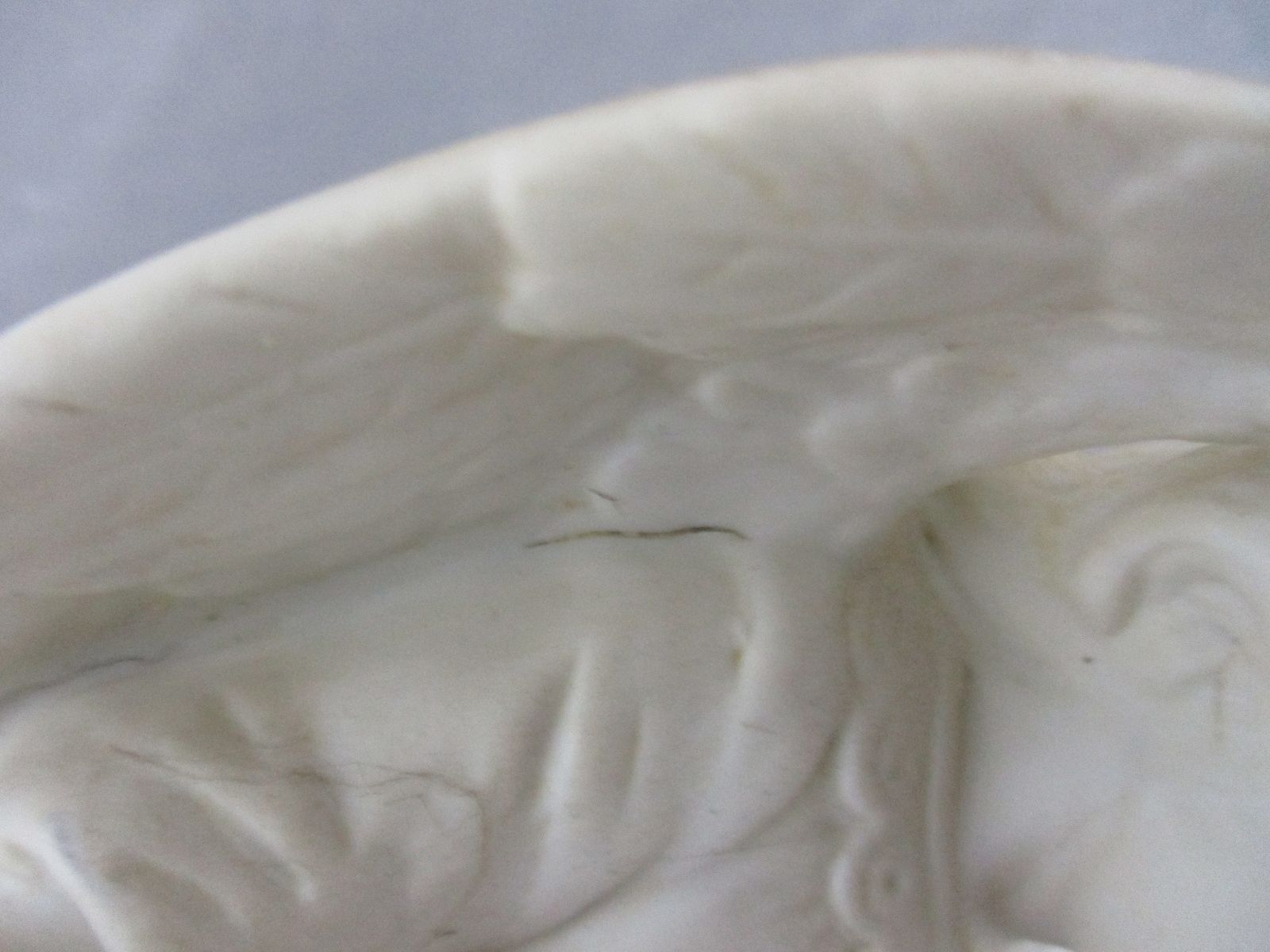 Antique  Holy Water Font Vessel Bisque Angel White Lovely Collector Htf Large photo vintage