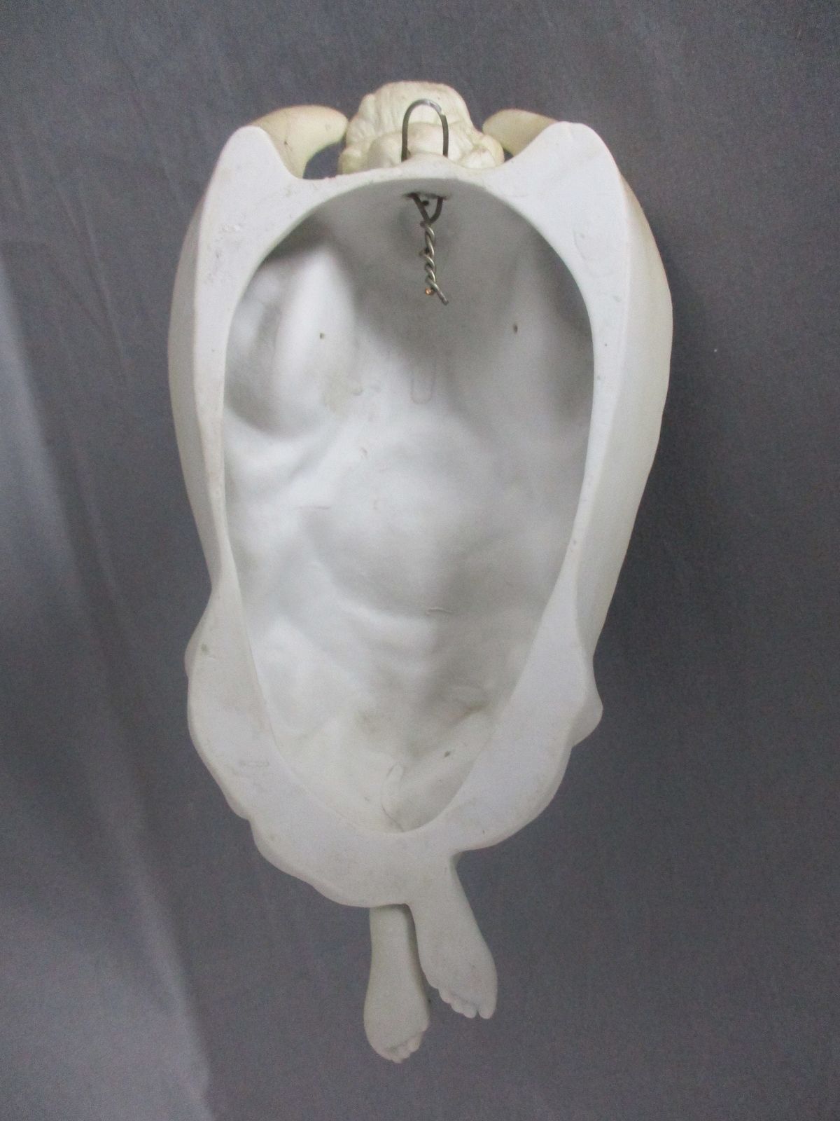 photo furniture Antique  Holy Water Font Vessel Bisque Angel White Lovely Collector Htf Large