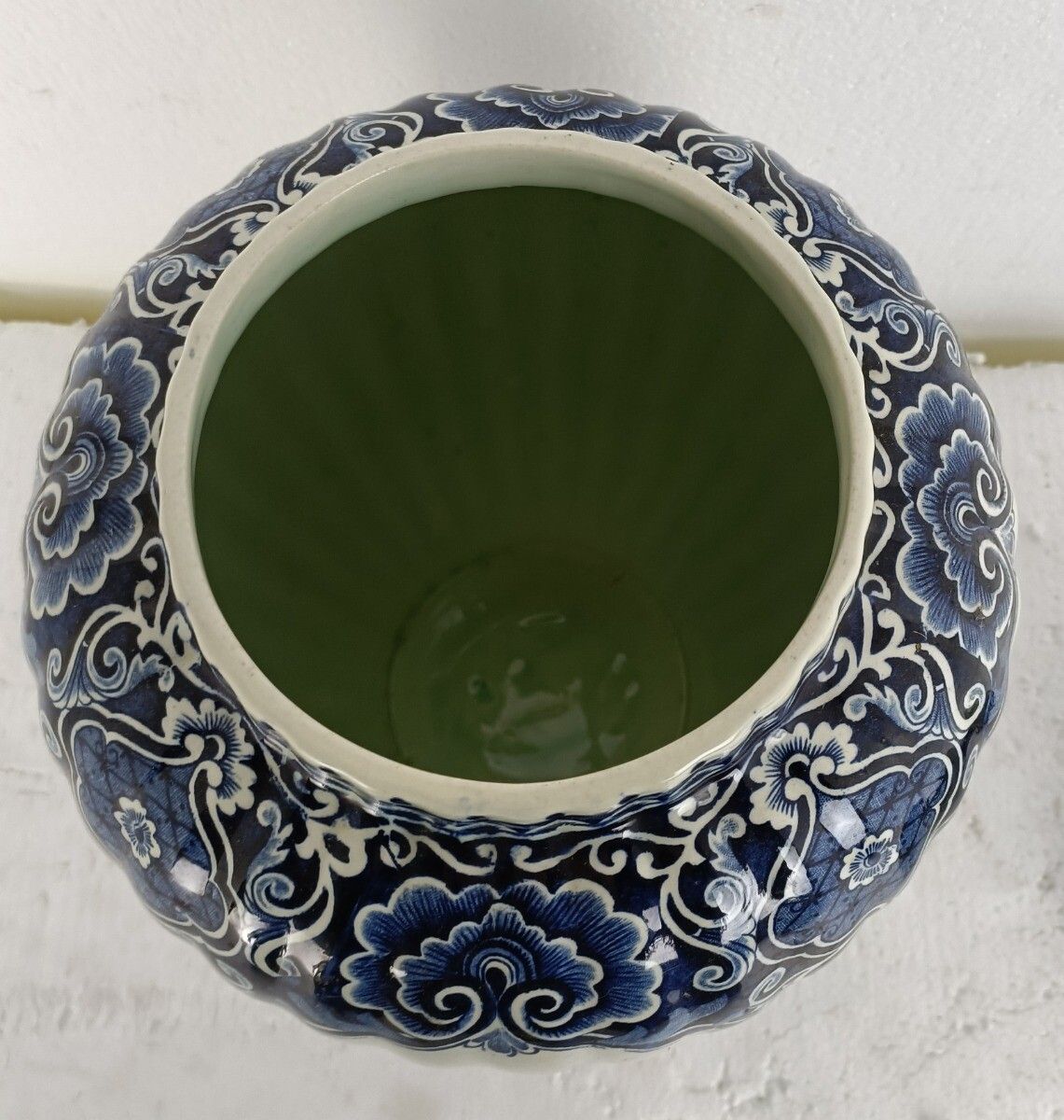 Large Vase Urn Lidded With Foo Dog Blue White, Delft Marked Royal Sphinx Maastri photo buy