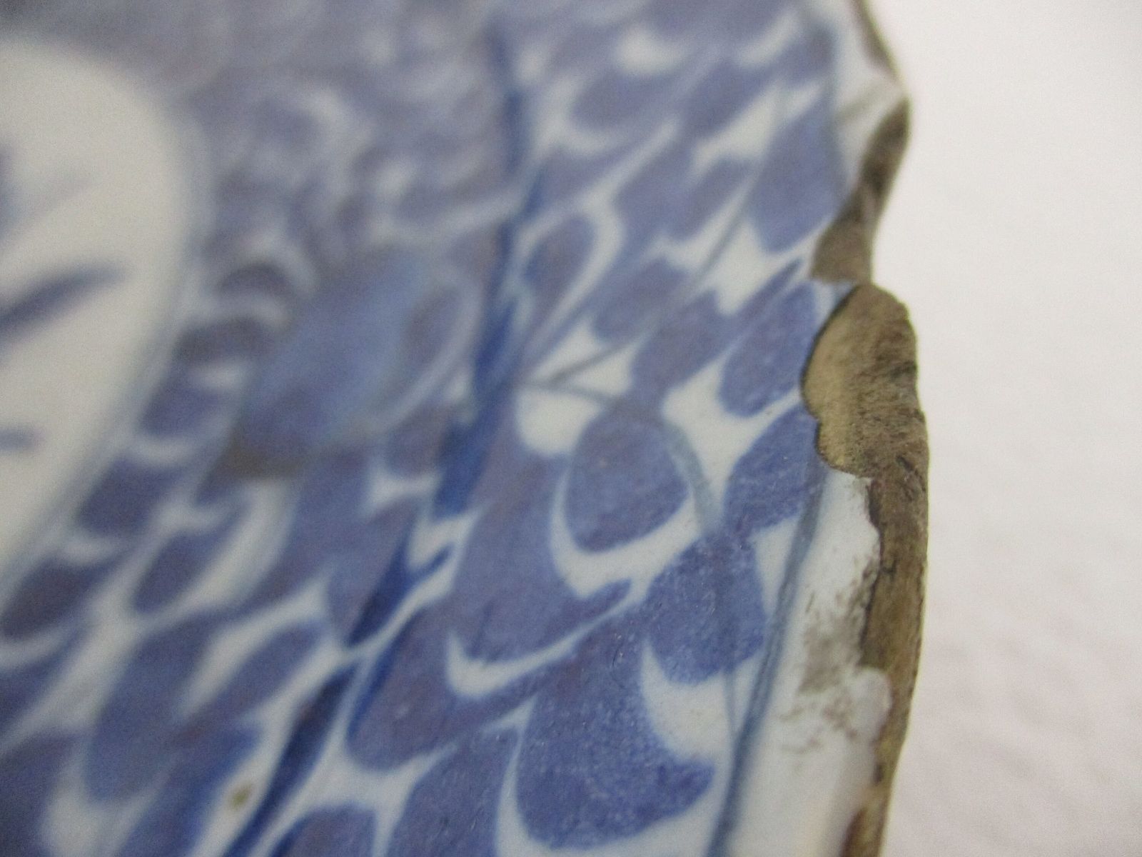 19th Century Delft Wall Hanging Charger Plate Blue White Antique Flower Pattern photo for sale
