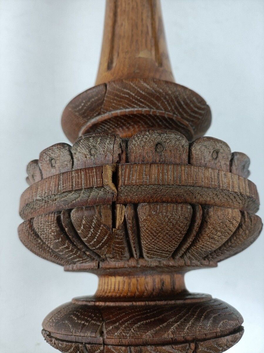 photo furniture Xl Vintage Hand Carved Wooden Pedestal Ornate Plant Bonsai Stand Side Table Barn