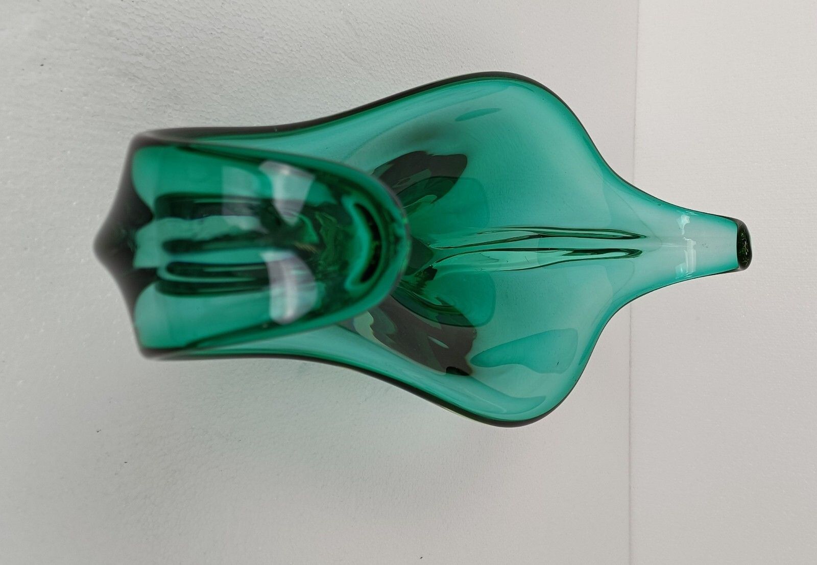 Italian Large Green Bowl Dish Centerpiece Murano Seguso Art Glass Stunning Wow photo vinterior