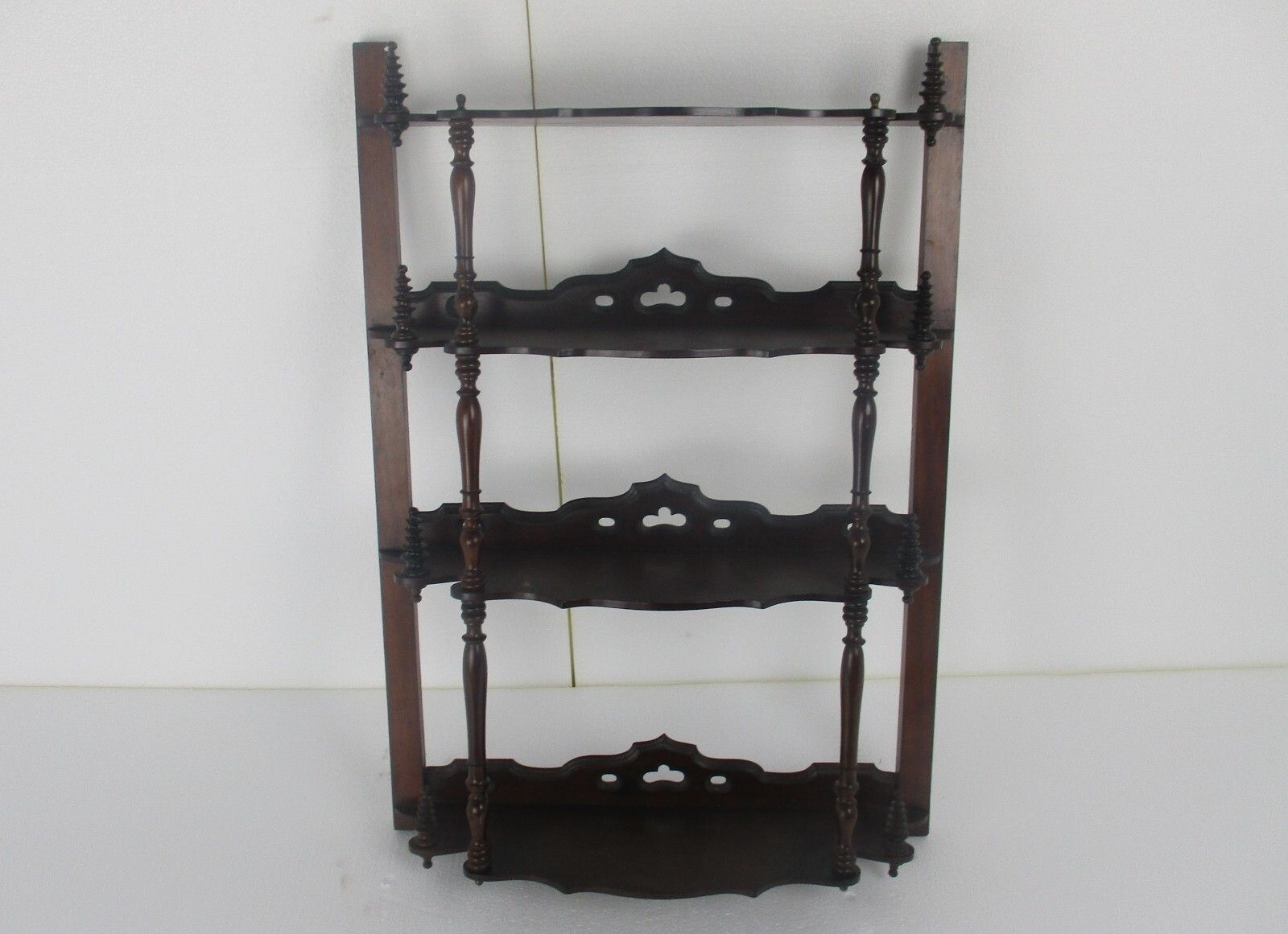 Edwardian Shelf Cabinet Bobbin Spindles Standing And Hanging Wood Gorgeous Htf photo furniture