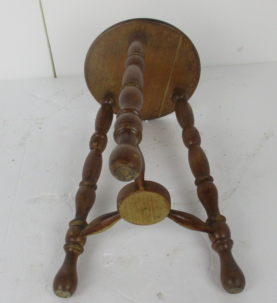 Vintage Hand Carved Wood 2 Tier Milking Stool Pedestal Table Plant Flower Bonsai photo vinterior