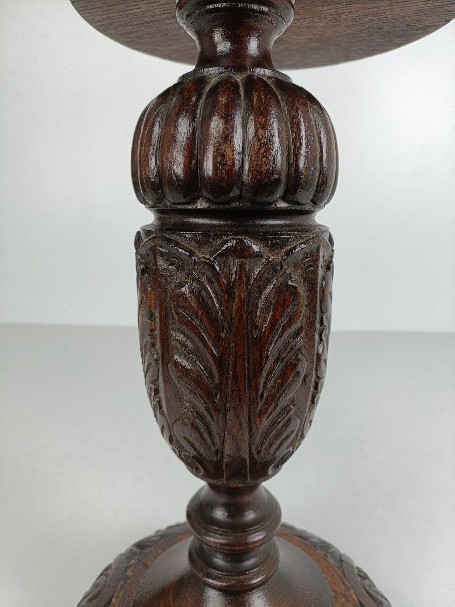 Ornate Hand Carved Wooden Pedestal Siede Table Two Tier Bonsai Plant Stand Barn photo vinterior