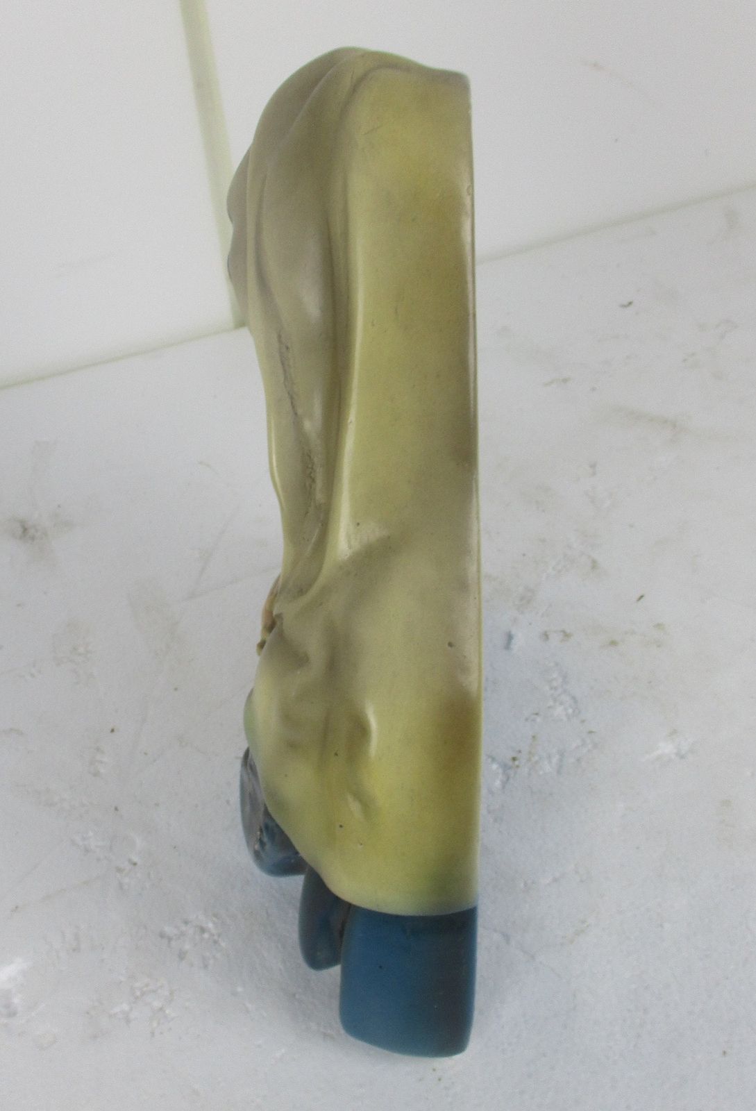 Virgin Mary Madonna Plaster Statue  Bust Plaster  2 Matching Candle Holders Art photo buy