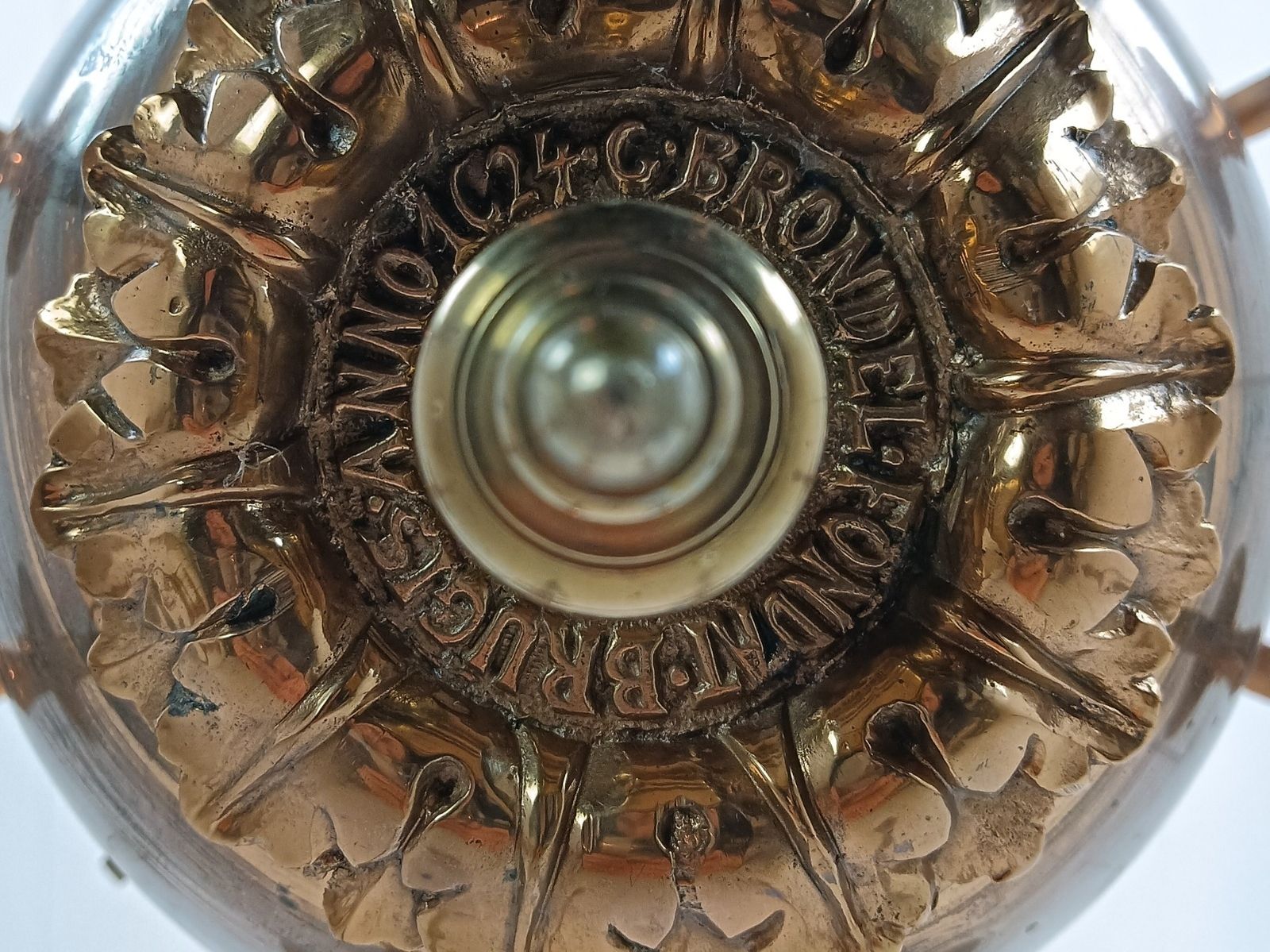 photo for sale Antique Flemish Chandelier Bronze Signed Cast By  Brondel Bruges Stunning Piece