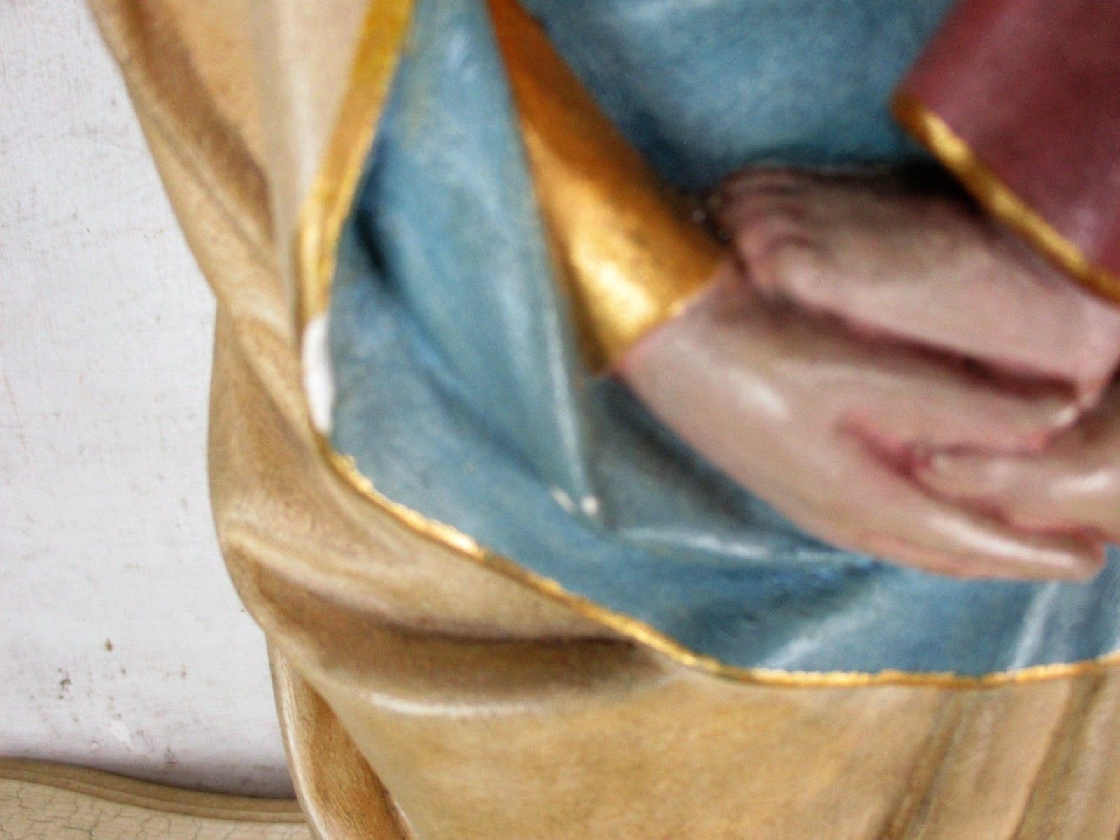 Majestic  Statue Virgin Mary Madonna Crown Infant Child  Plaster Htf 22.63" photo Art