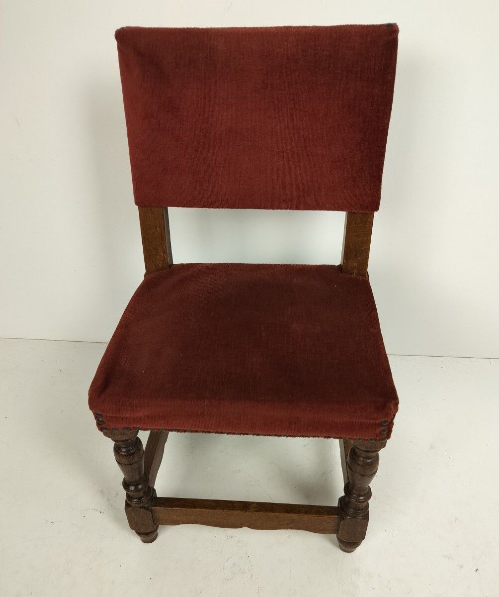 Small Antique Chair Children' S Chair Carved Wood Hobnails Pink Velvet photo furniture