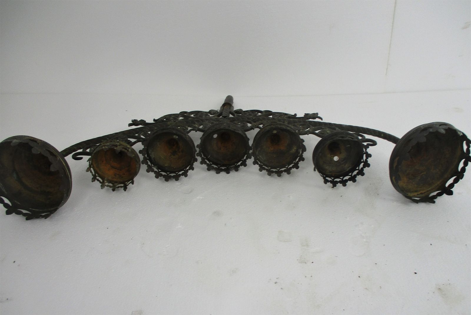Antique Candelabra Candle Holder 7 Arms Church Chapel Brass Large photo 223.0