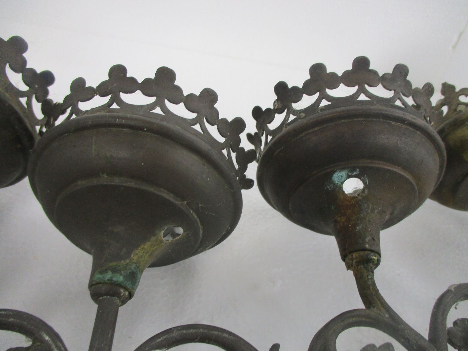 Antique Candelabra Candle Holder 7 Arms Church Chapel Brass Large photo buy