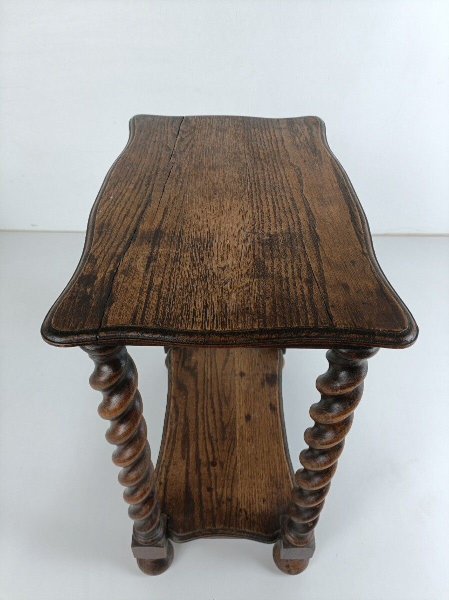 Barley Twist Wooden Side Table Desk Two Tier Barn Country Style Mid Century Engl photo buy