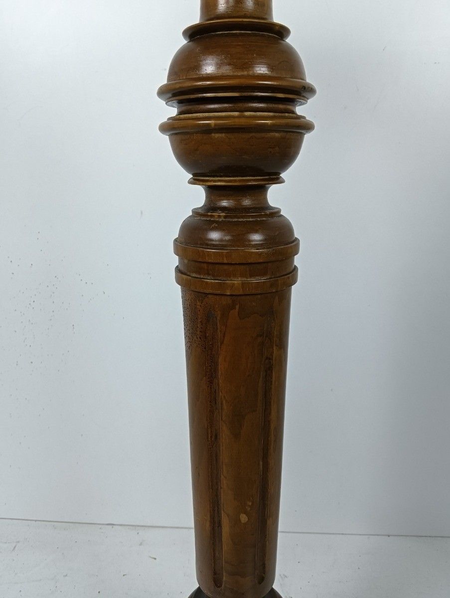 Wooden Pillar Pedestal Display Side Occasional Table Bonsai Plant Stand Vintage photo vinterior