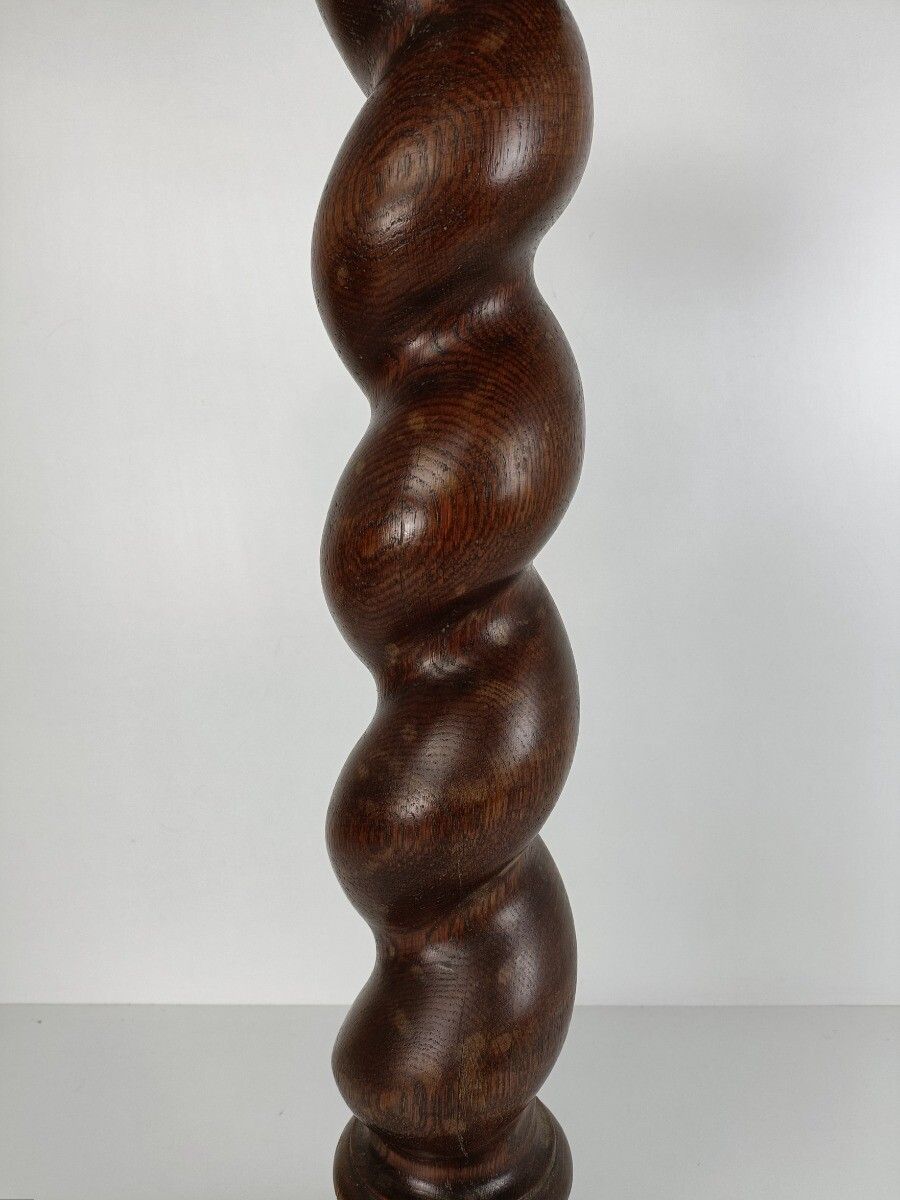 Huge Pedestal Plant Stand Barley Twist Hand Carved Wood Side Table Bonsai Stand photo Furniture