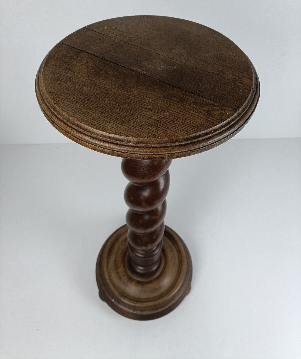 Huge Pedestal Plant Stand Barley Twist Hand Carved Wood Side Table Bonsai Stand photo 466.0