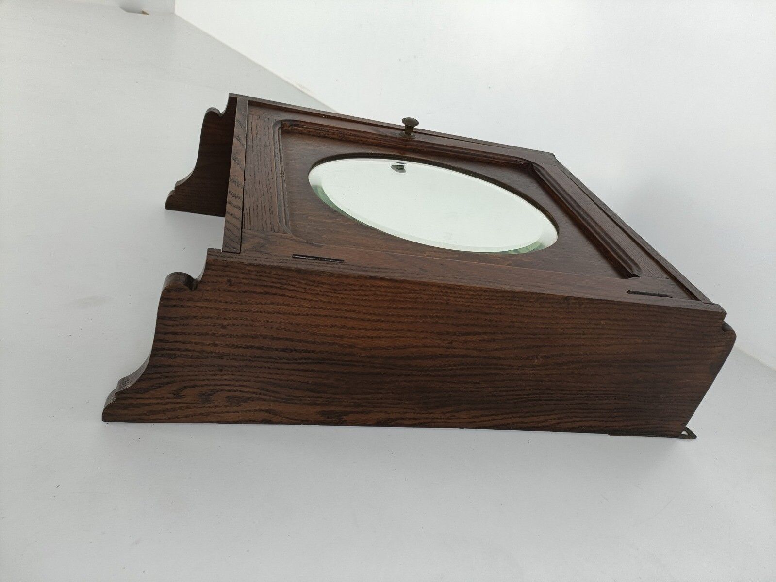 Medicine Cabinet Apothecary Kitchen Bathroom Wood Oval Beveled Glass Mirror Gorg photo buy